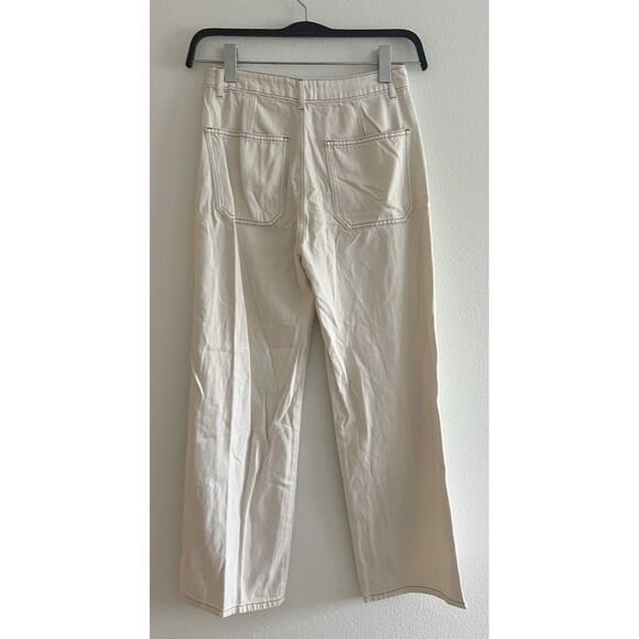 Reformation Lexi High Rise Wide Leg Button Fly Jeans Ivory Size 27 - Picture 2 of 10